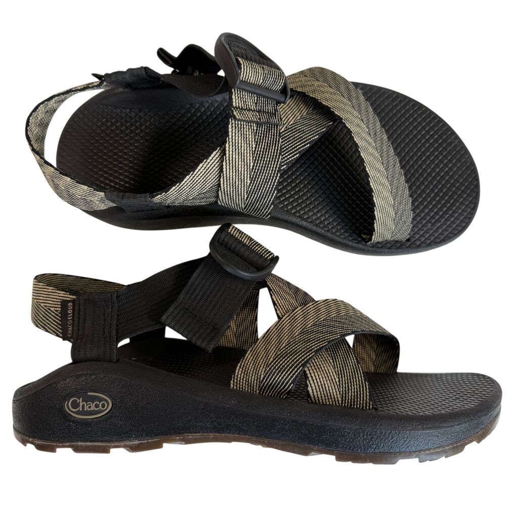 Chaco Mega Z/Cloud Men's Sport Hiking Sandals Odds Wide Black Tan Size 10
